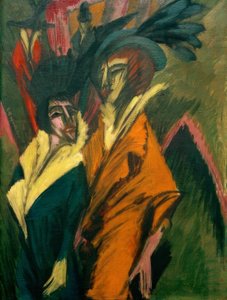 路上で二人の女性 作： Ernst Ludwig Kirchner
