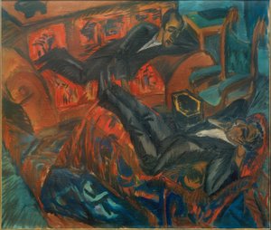会話する二人の友人 作： Ernst Ludwig Kirchner