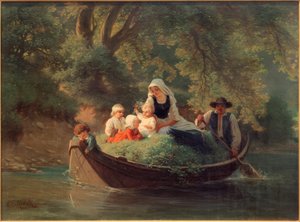 舟に乗った農民の家族 作： Ernst Schalck
