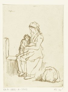 膝の上に子供を持つ母親 作： Ernst Willem Jan Bagelaar