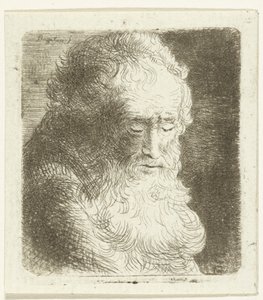 ひげを生やした老人、見下ろしている: 4 分の 3、右側 作： Ernst Willem Jan Bagelaar