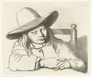 帽子をかぶって眠る少年 作： Ernst Willem Jan Bagelaar
