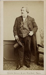作曲家ジョアキーノ アントニオ ロッシーニの肖像 1792 ～ 1868 年、1860 年代初頭。 作： Erwin Hanfstaengl