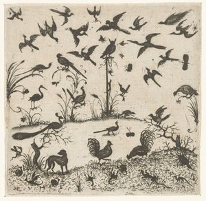鳥 Schweifwerk 銀細工の装飾品 (シリーズタイトル) 作： Esaias van Hulsen