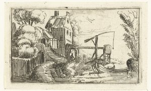 運河沿いの家または工場 小さな風景（シリーズタイトル） 作： Esaias van de Velde (rejected attribution)