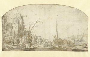 ボートから説教するキリスト 作： Esaias van de Velde