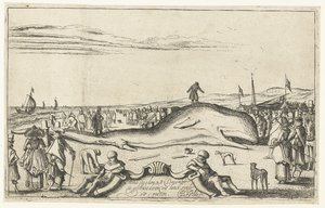 1614年、ノールドウェイクの浜辺に座礁したクジラ