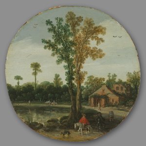 湖畔の旅人 作： Esaias van de Velde