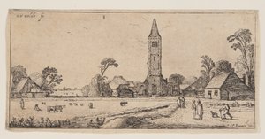 村に続く右の小道（「風景」より 作： Esaias van den Velde I