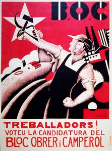 Bloc Obrer i Camperol（BLOC）c.1935の選挙ポスター 作： Estenka Estenka