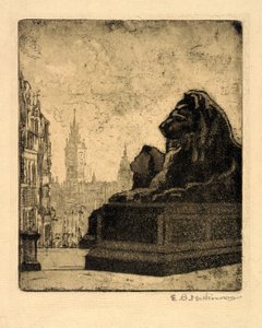 ロンドン広場のライオン 作： Esther Blaikie MacKinnon