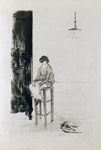 レディと編み物 作： Ethel Gabain