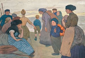 「ヨークシャーの漁民」、1900 年頃 作： Ethel Kate Burgess