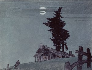 ホームステッド、1937（linocut） 作： Ethleen Palmer