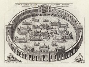 ローマの闘技場での海戦（銅版画 作： Etienne (after) Duperac
