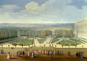 ヴェルサイユ庭園の北側花壇を望むルイ14世（1638年～1715年）のプロムナード エティエンヌ・アレグラン（1644年～1736年）の絵画 1688年 約Sun.2,3x2,9 m 作： Etienne Allegrain