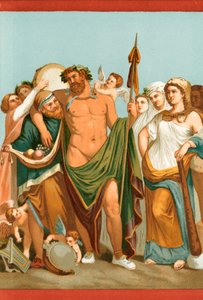ポンペイ絵画のヘラクレスとオンファレ 作： Etienne Antoine Eugene Ronjat