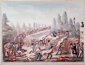 革命時の死体運搬（水彩画、1790年頃
