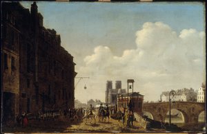 ハレ・オ・ヴァン・エ・ア・ロー・ド・ヴィを訪れる皇帝、1811年（油彩・カンヴァス） 作： Etienne Bouhot