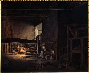 シャティヨン・シュル・セーヌ（Chatillon-sur-Seine）の鍛冶屋 エティエンヌ・ブーショット（1780-1862）の絵画 1823年 モンバール、ブレファンの鍛冶屋博物館