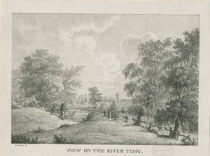 タムワース-テイム川：リトグラフ、nd [1796-1865] 作： Etienne Bruno Hamel
