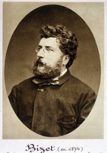 1874年のジョルジュ・ビゼー（1838-1875）の肖像。 作： Etienne Carjat