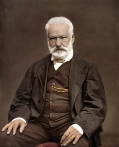 フランスの作家・詩人ヴィクトル・ユーゴー（1802-1885）の肖像、エティエンヌ・カルジャ（1828-1906）の写真に着色 - Victor Hugo (1802-1885).イギリスの作家・詩人、1870年頃。カラー写真。