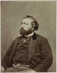 フランス首相レオン・ガンベッタ1838-1882年の肖像。 作： Etienne Carjat