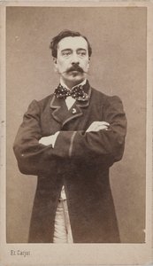 画家アルフレッド・スティーブンスの肖像、1828～1906年頃。 1870年。 作： Etienne Carjat