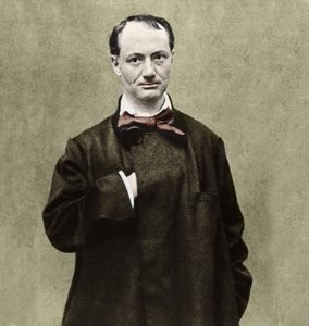 詩人シャルル・ボードレール（1821-1867）の肖像。 作： Etienne Carjat