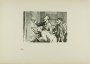 1868年の絵画展：最後の仕上げ 作： Etienne Carjat