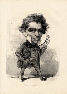 flying leaf - Etienne Carjat (1826-1906)によるイラスト。劇場 - モンローズ・アントワン＝マルシャル・ルイ・バリザン、ルイ・モンローズ(1811-1883) 作： Etienne Carjat