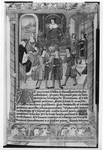 ヘンリー6世（1421-71）とピエールカション（1371-1442）ボーヌとリジューの司教、ダイアンドポワチエの原稿（bw写真） 作： Etienne Collant