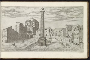 ローマのトラヤヌスの柱があるトラヤヌスのフォーラム 古代の建物 (シリーズのタイトル) I vestigi dell