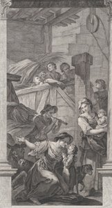パリのファウンドリングの礼拝堂：羊飼いの礼拝、1752年。 作： Etienne Fessard
