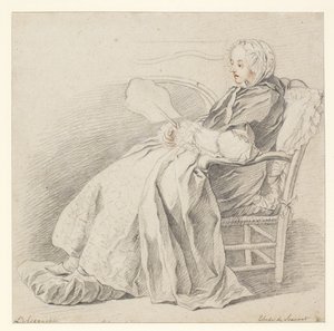 LAccouchéeのための勉強、1750年頃（紙にチョークで書く）