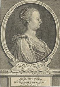 アン・ダシエ・ネ・ル・フェーブル1647-1720、1720年頃の肖像。 作： Etienne Jehandier Desrochers