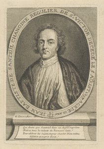 詩人Jean-Baptiste de Santeul 1630-1697の肖像、um 1700。 作： Etienne Jehandier Desrochers