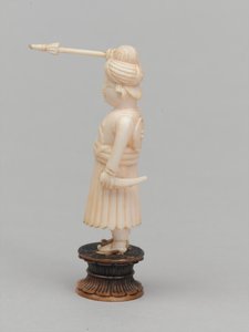 黒のポーン、チェスの駒、インド、1820年頃 作： Etienne Lenoir