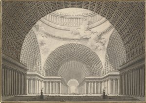 メトロポリタン教会の内部の透視図 作： Etienne Louis Boullee