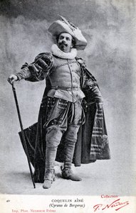 シラノ・ド・ベルジュラック」の衣装を着たコンスタント・コケリン（コケリン・アイネ、1841～1909年）（写真 作： Etienne Neurdein