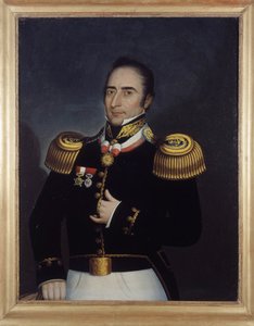1810年5月25日のブエノスアイレス革命に参加したアンドレ・ヒポリット（ハイポリット）・ブシャールの肖像、エティエンヌ・プロスペル・ベルネ＝ベルクール（またはベルネ＝ベルクール：1838～1910年）作 作： Etienne Prosper Berne Bellecour