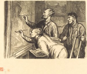 1868 絵画展 - 最後の筆遣い 作： Etienne after Honoré Daumier