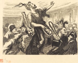 La Mi-Careme - オペラ座の舞踏会があります 作： Etienne after Honoré Daumier