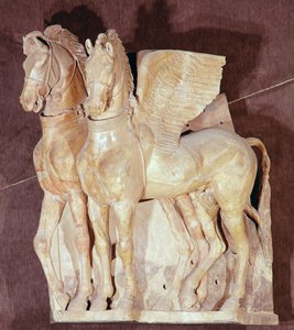ビゲ（2頭の馬に引かれたローマの2輪戦車）（レリーフ