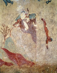 潜水士。(フレスコ画の詳細、前520-510年)
