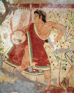 竪琴奏者（フレスコ画、前520年 作： Etruscan