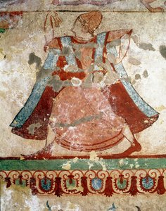 長いチュニックを着た踊り子（前520年、フレスコ画の詳細 作： Etruscan