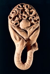 エトルリア文明、腸を描いたテラコッタ製奉納品、イタリア、ラツィオ州テッセンナーノ出土 作： Etruscan