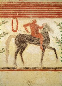 男爵の墓からの左側の騎手、紀元前500年頃（壁画）